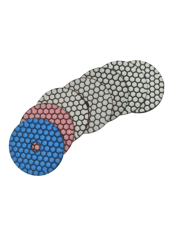 7-Piece Wet Dry Diamond Polishing Pads Set Multicolour 10.00 X 2.00 10.00cm
