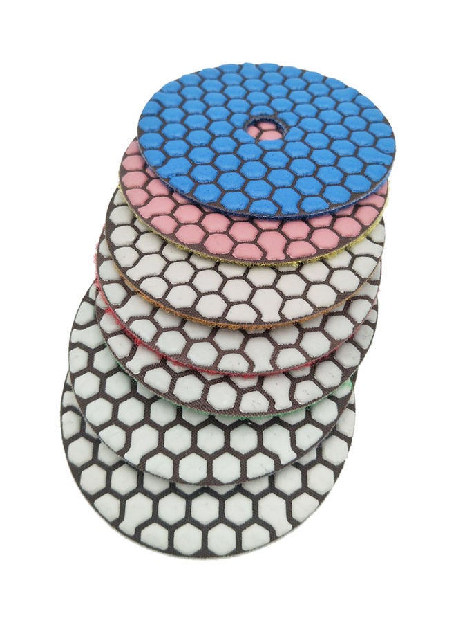 7-Piece Wet Dry Diamond Polishing Pads Set Multicolour 10.00 X 2.00 10.00cm