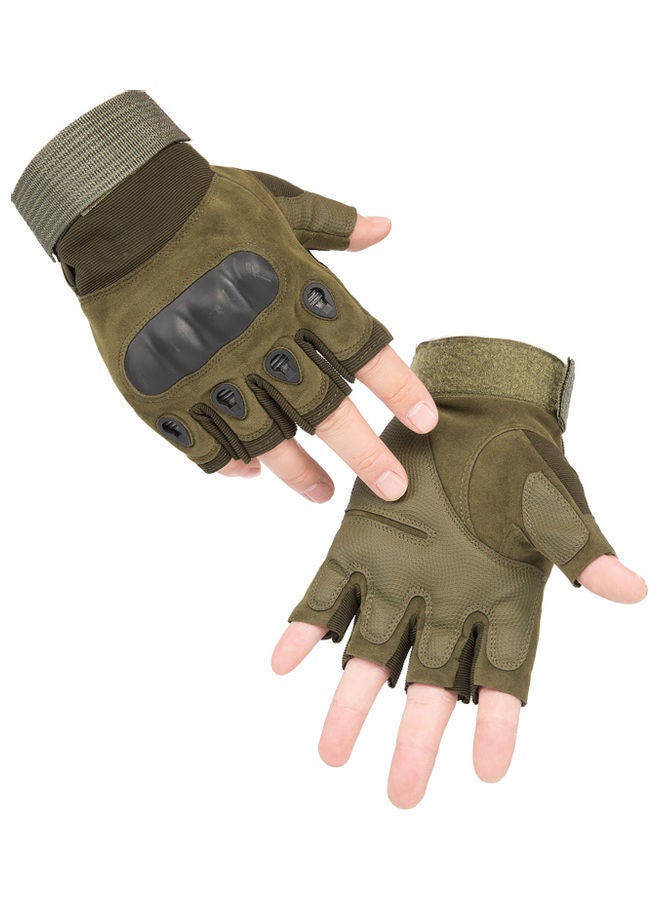 Fingerless Gloves With Hard Knuckle Anti-Slip Adjustable Half Finger Sports 17x3x15cm