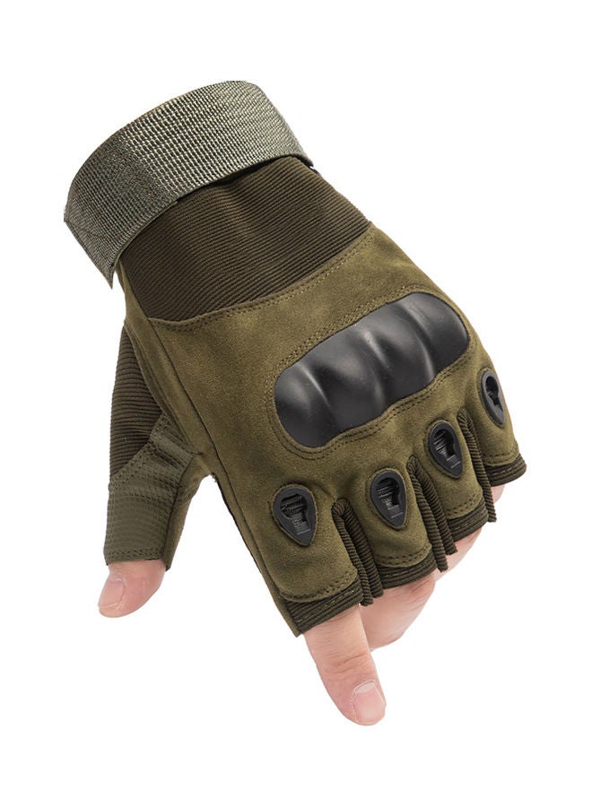 Fingerless Gloves With Hard Knuckle Anti-Slip Adjustable Half Finger Sports 17x3x15cm