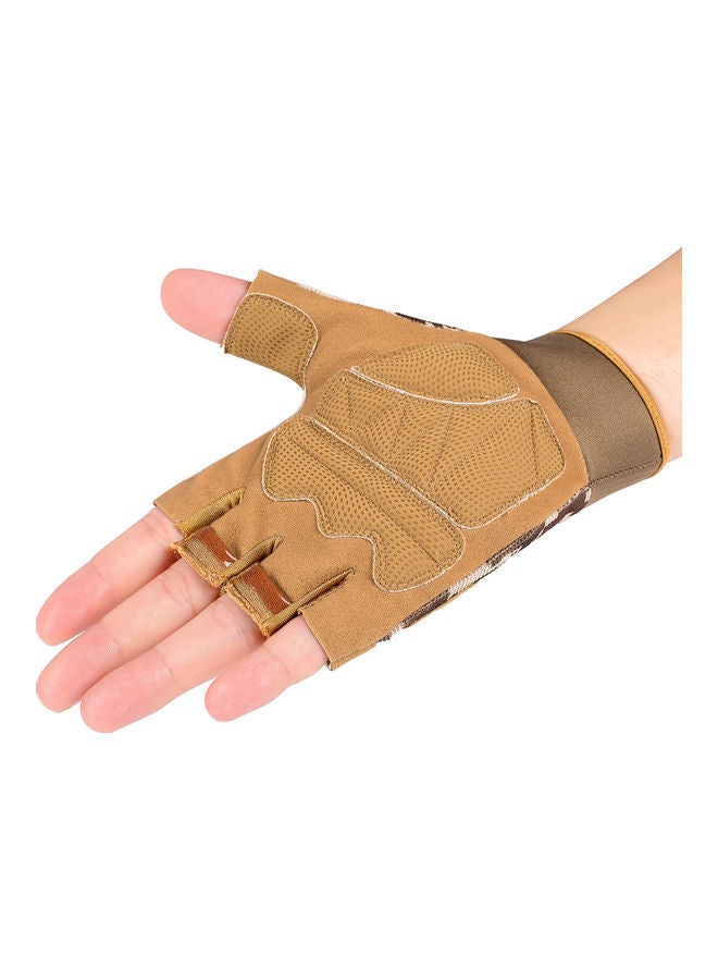 Pair Of Adjustable Anti-Slip Half Finger Gloves M