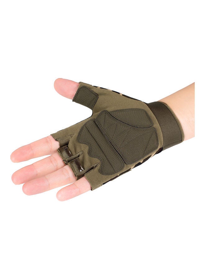 Pair Of Adjustable Anti-Slip Half Finger Gloves L