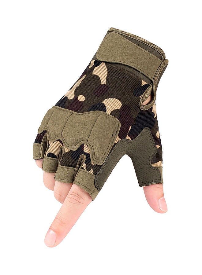 Pair Of Adjustable Anti-Slip Half Finger Gloves L