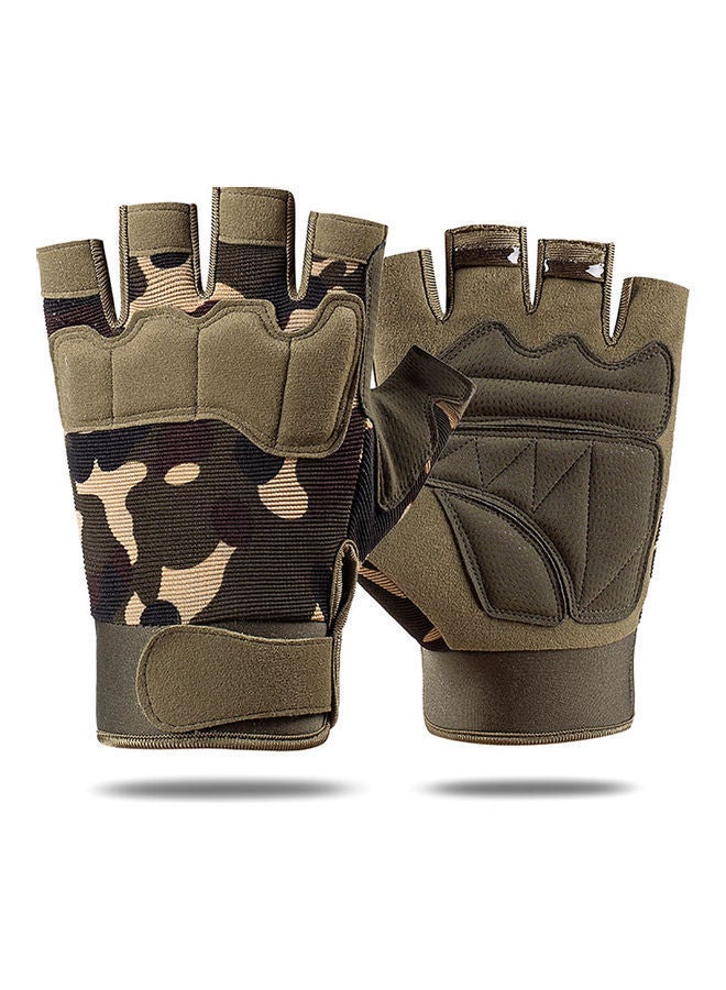 Pair Of Adjustable Anti-Slip Half Finger Gloves L