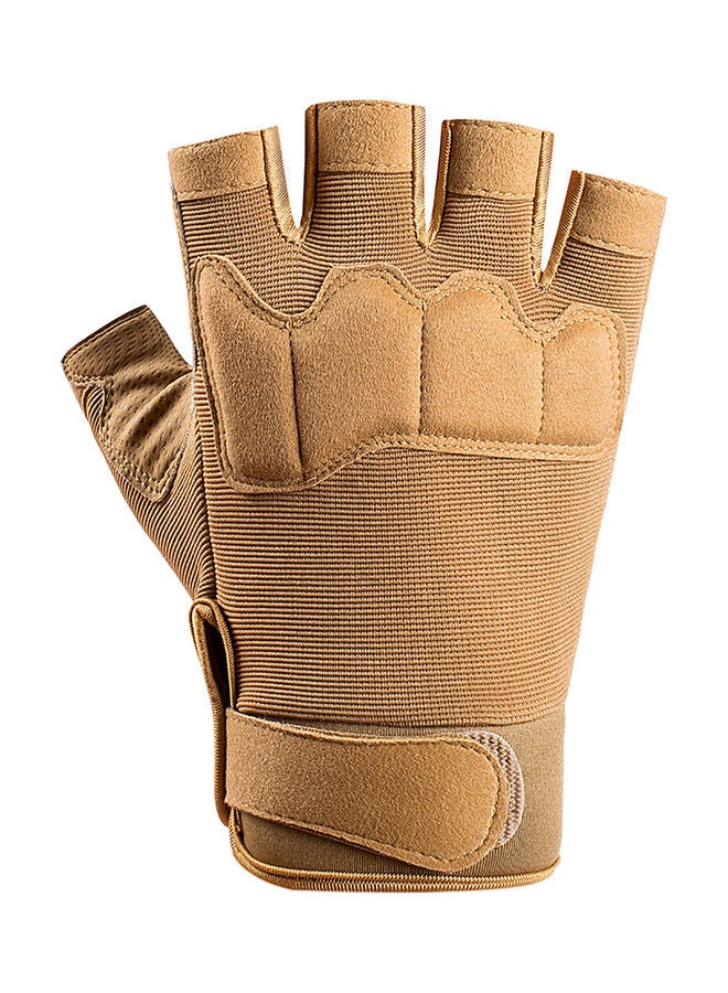 Pair Of Adjustable Anti-Slip Half Finger Gloves M