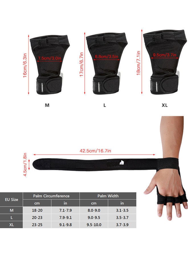 Lifting Workout Gloves With Integrated Wrap XL