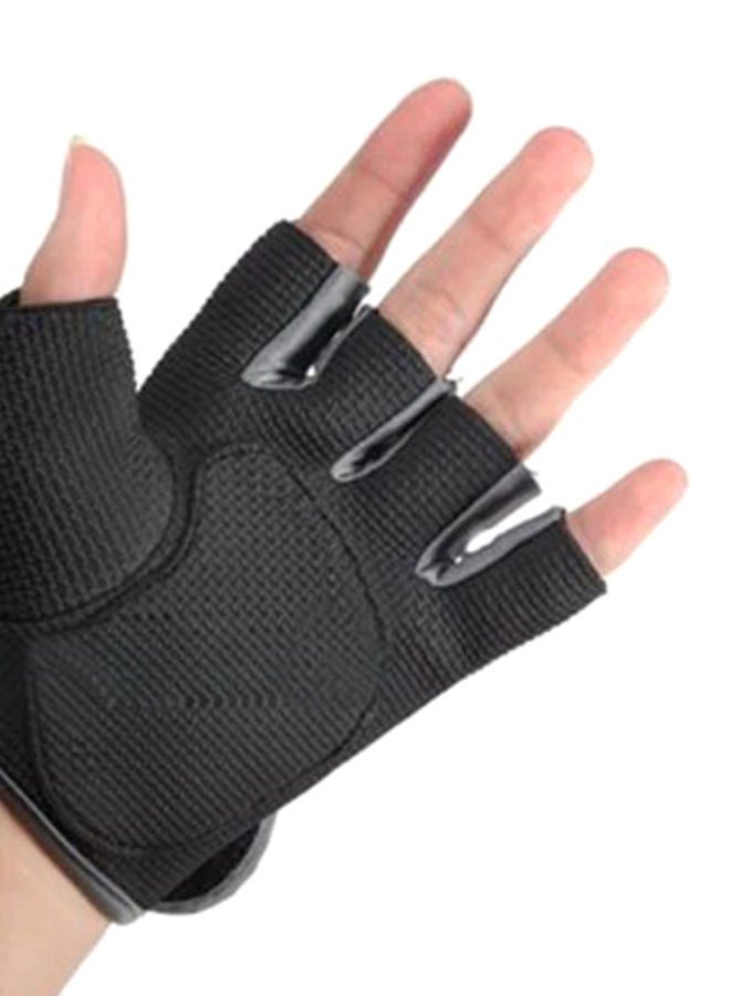 Pair Of Half Finger Weightlifting Exercise Gloves