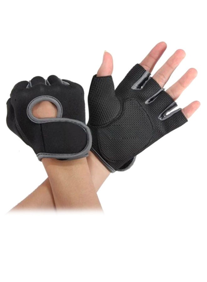 Pair Of Half Finger Weightlifting Exercise Gloves