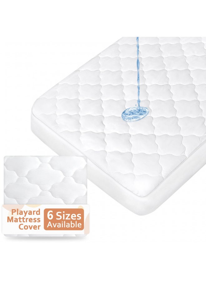 Pack And Play Mattress Pad (6 Sizes), Compatible With Dream On Me Zodiak Portable Playard, Pack And Play Mattress Sheets Cover Protector Waterproof Soft Quilted, Pack And Play Sheets Fitted