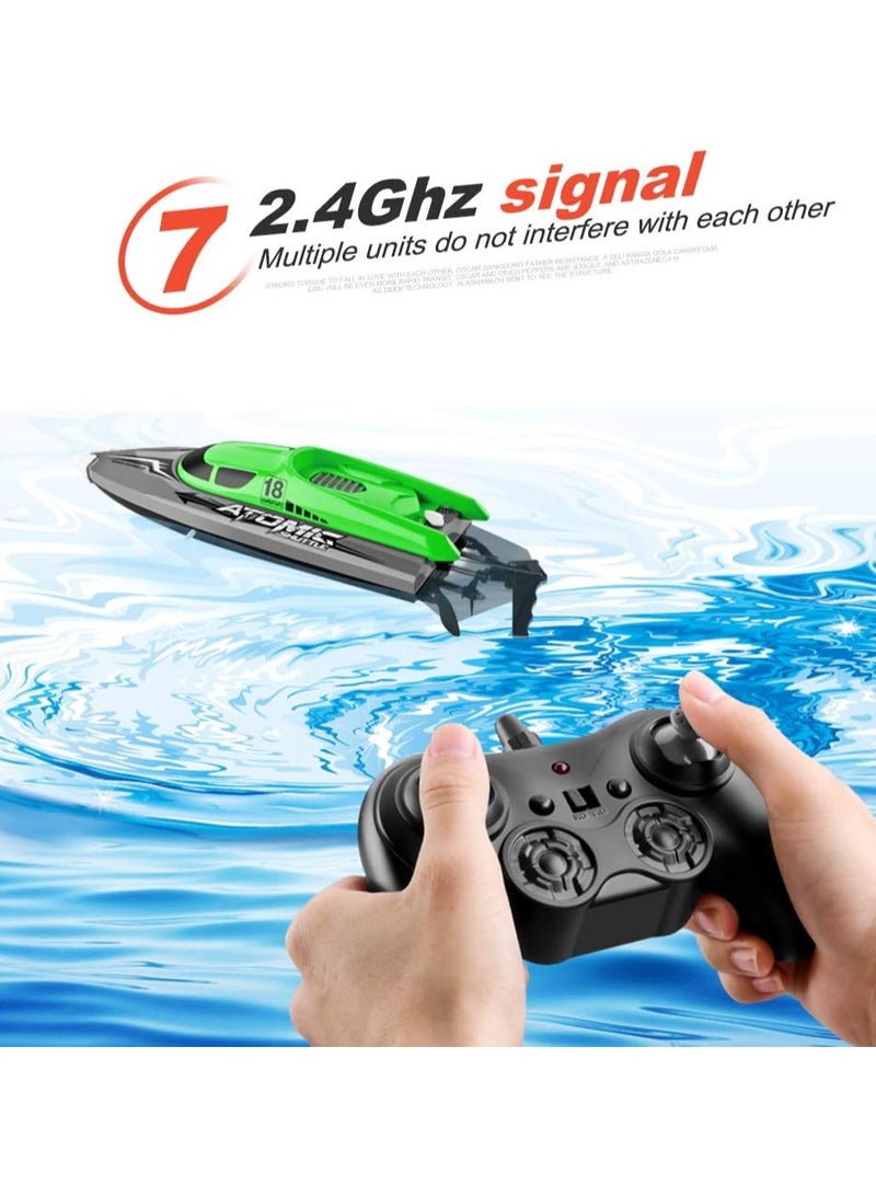 Remote Control Boat Remote Control Boat 30KM/H High Speed IPV7 Waterproof 2.4GHz 4 Channel Racing Boat for Kids Adults 2Batteries