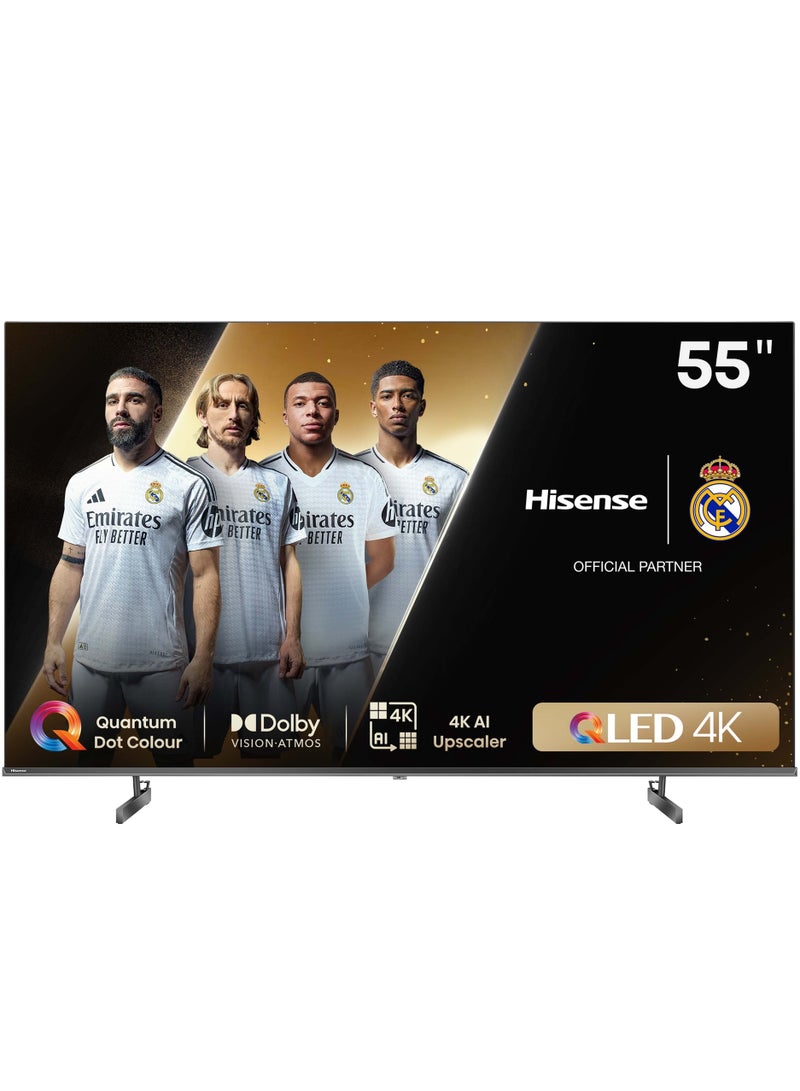 55 Inch 4K QLED Smart TV | Quantum Dot Colour | VIDAA System | Dolby Atmos | Smooth Motion | AI Picture | Voice Control | Smart Home Ready | (2024) Model - 55Q6N Black