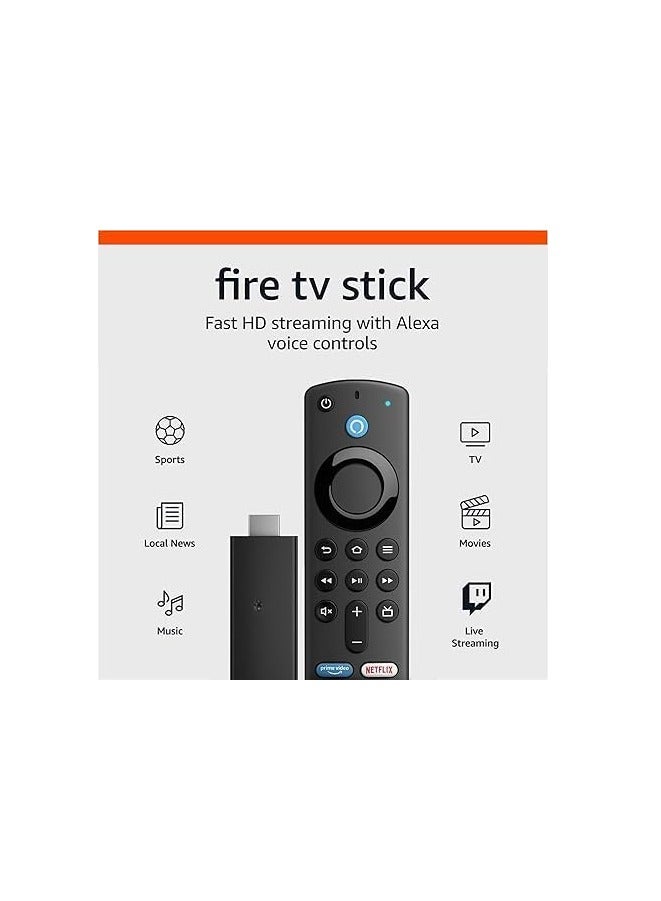 Fiire TV Stick HD sharp picture quality fast streaming free & live TV Alexa Voice Remote with TV controls