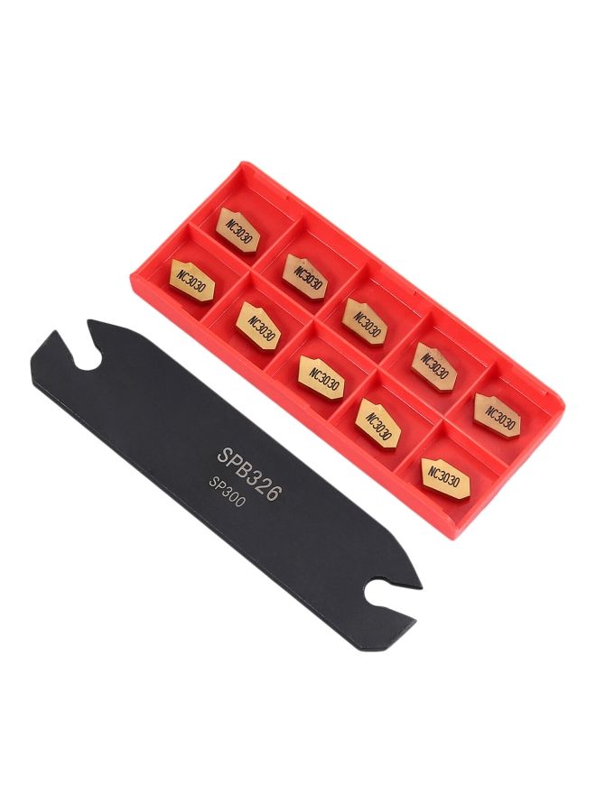Tool Organizer With 10 Cut-Off Insert Red/Black/Gold 2x4x12cm