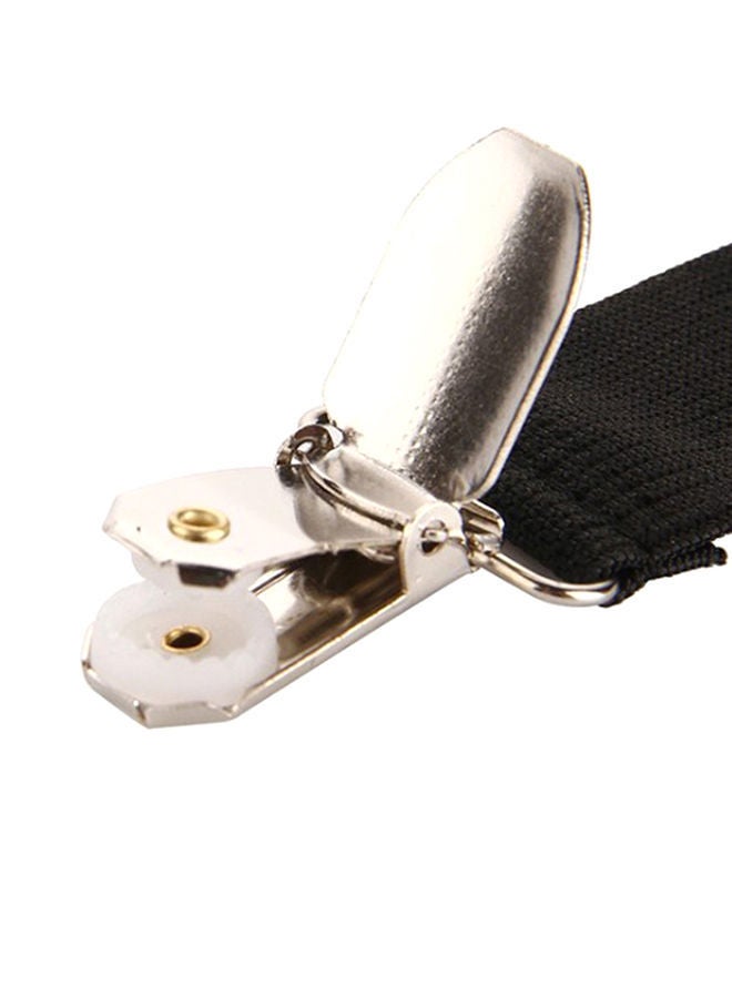 Reusable Adjustable Anti-Slip Clip with Belt For Bedsheet Plastic Black 2x0.8centimeter