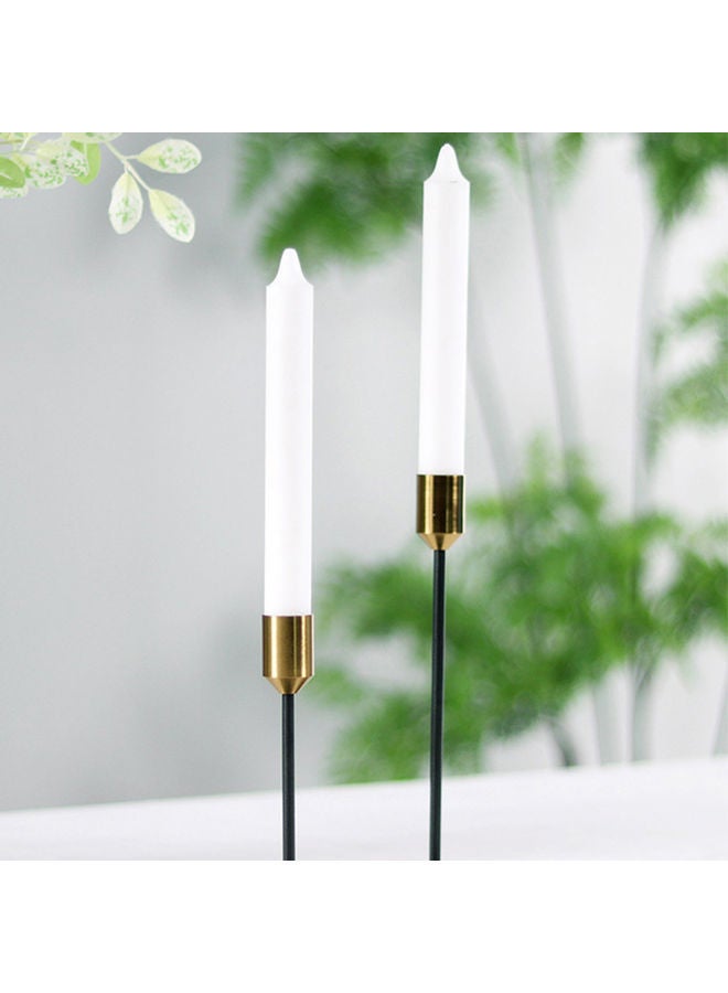 Metal Candlestick Holder Black/Gold 15.00x9.00x9.00cm