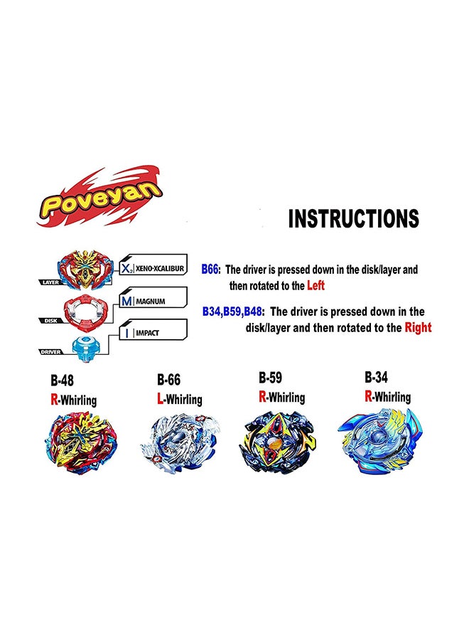 Battle Burst Beyblade With 4D Launcher Grip And Arena Battling Tops Set For Kids 13x8.5x1.75inch