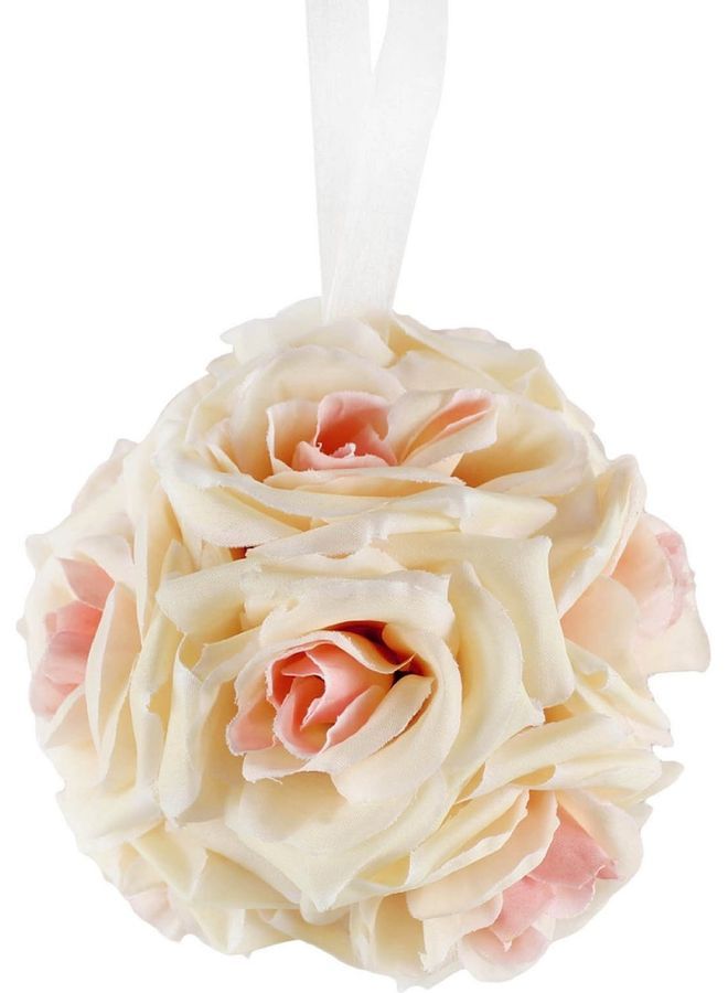 Wedding Party Rose Flower Ball Champagne 15 x 15cm