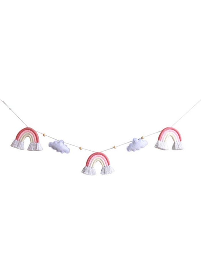 2-Piece Children's Room Cloud Shape Bead String Ornaments Red/White/Pink 1.3meter