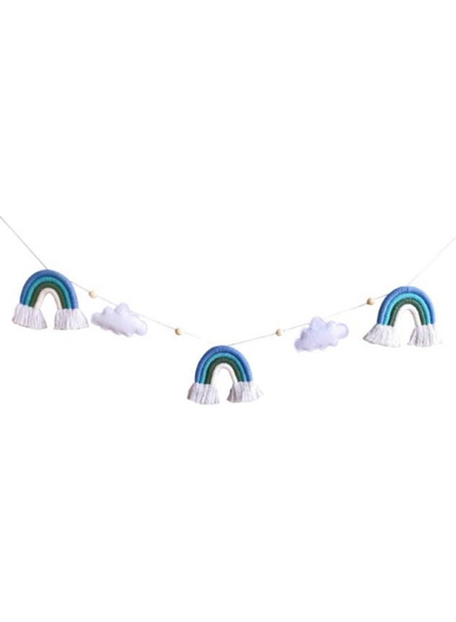 2-Piece Children's Room Cloud Shape Bead String Ornaments Blue/White 1.3meter