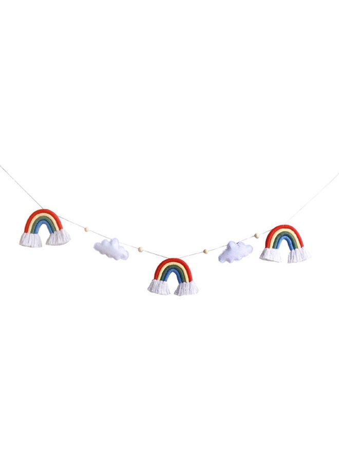 2-Piece Children's Room Cloud Shape Bead String Ornaments Multicolour 1.3meter