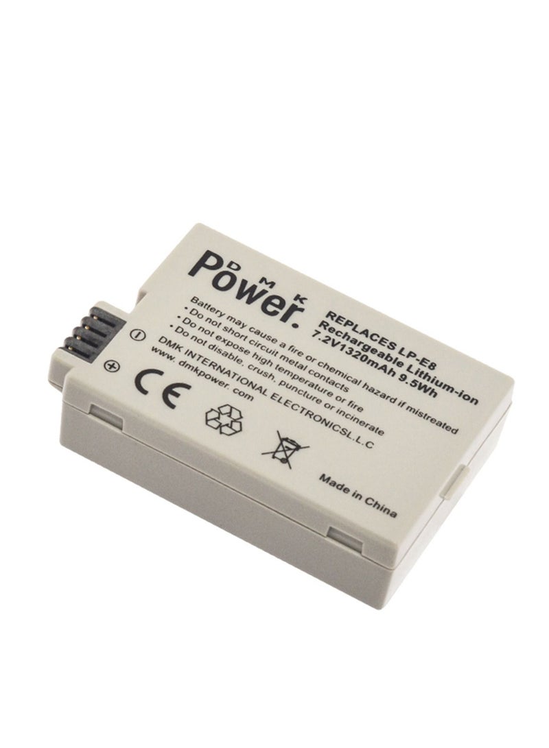 LP-E8 1320mAh Battery Compatible With Canon EOS 550D EOS 600D EOS 700D EOS Rebel T2i  T3i T4i T5i Cameras