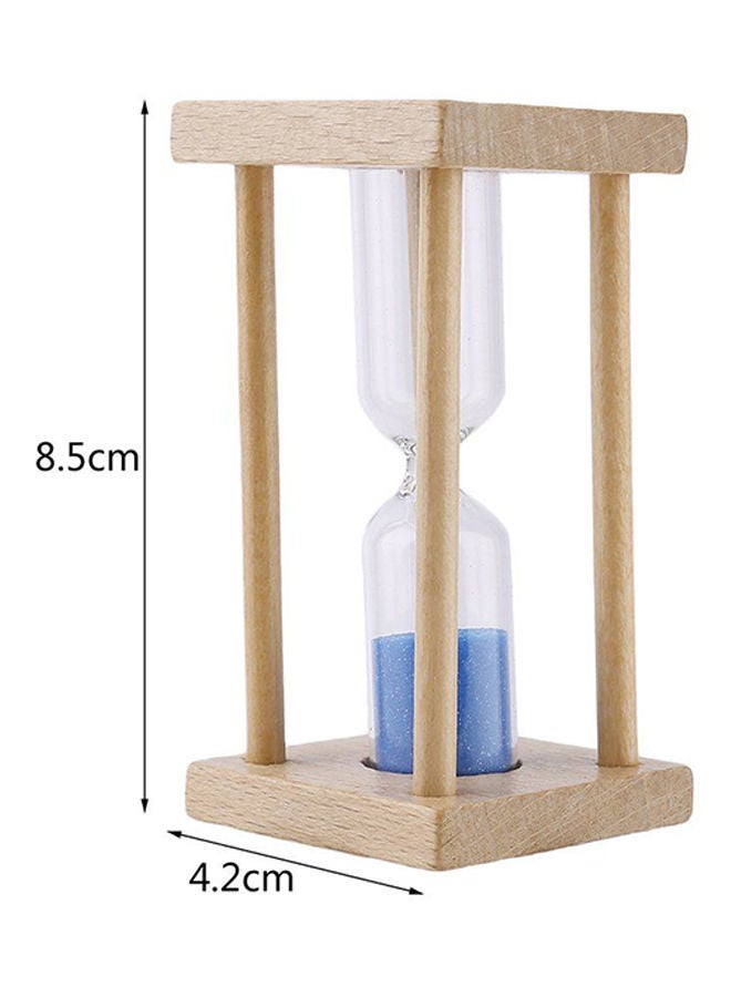 Wooden Hourglass Sand Clock Timer Beige/Blue 85x42x42centimeter