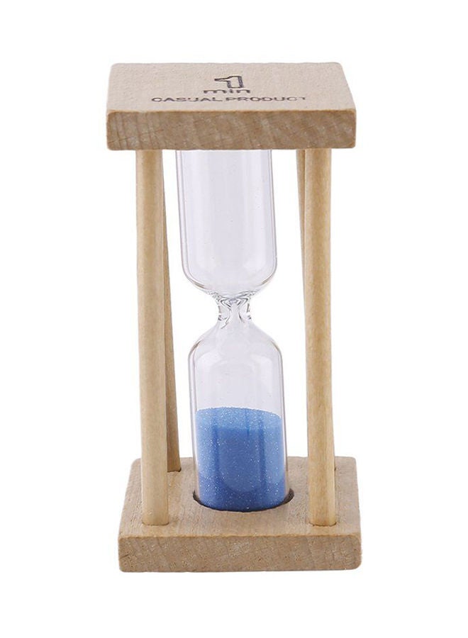 Wooden Hourglass Sand Clock Timer Beige/Blue 85x42x42centimeter