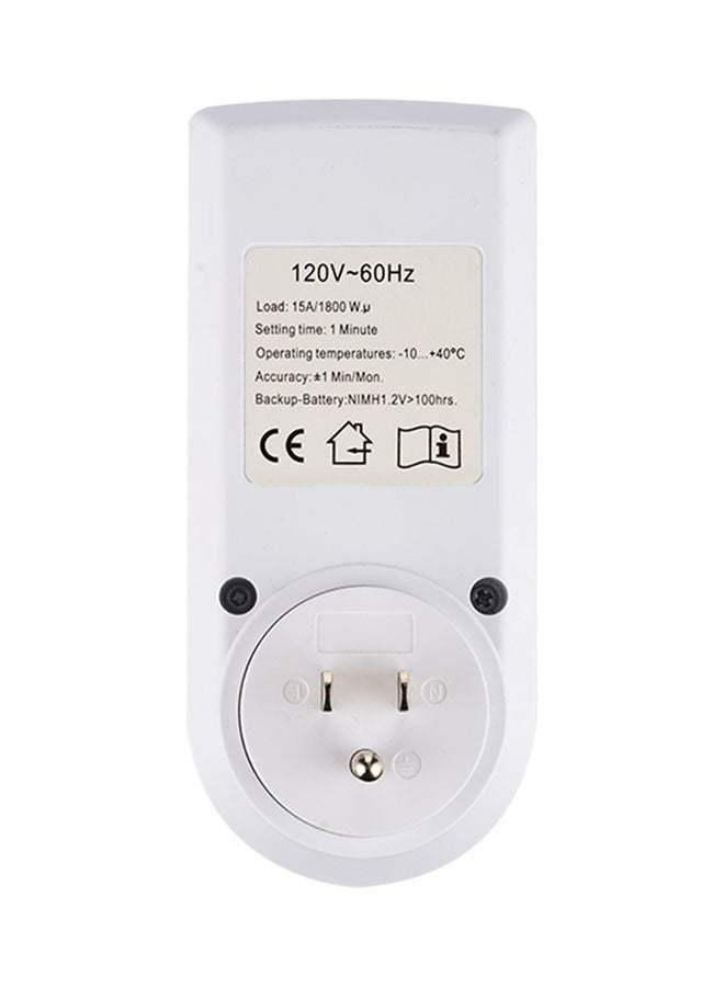 Digital Plug-in Timer Socket White