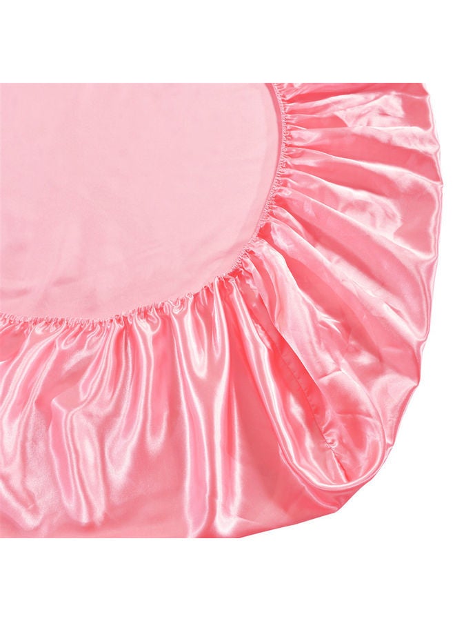 Well-made Soft Silk Fitted Sheet Cover Polyester Pink 37.00 x 3.00 28.00cm