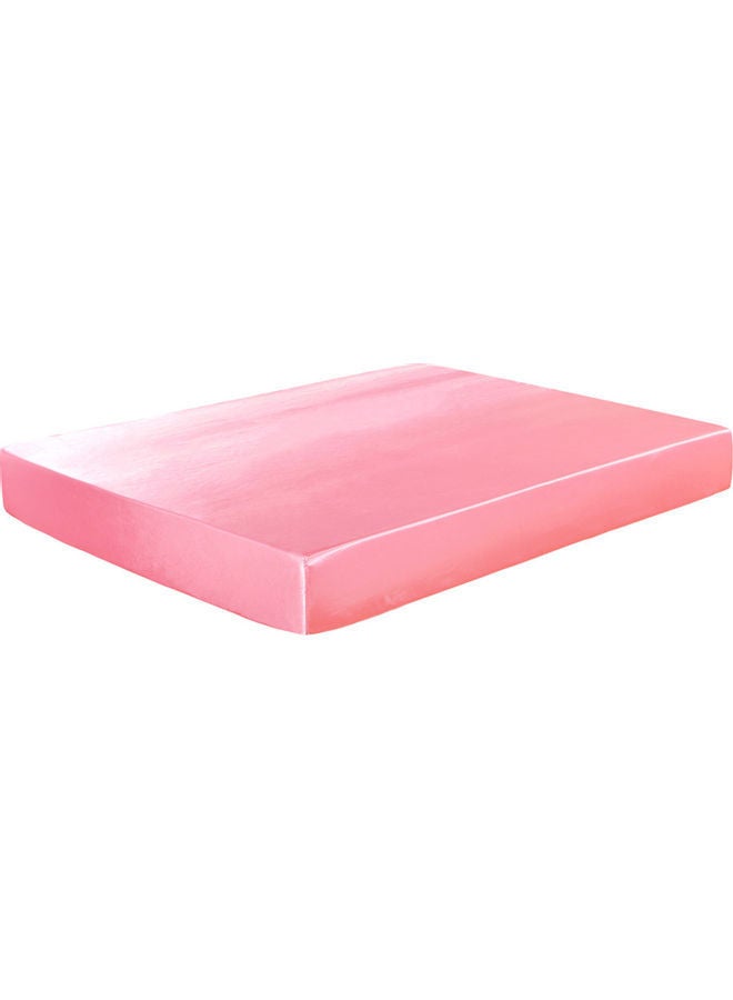 Well-made Soft Silk Fitted Sheet Cover Polyester Pink 37.00 x 3.00 28.00cm