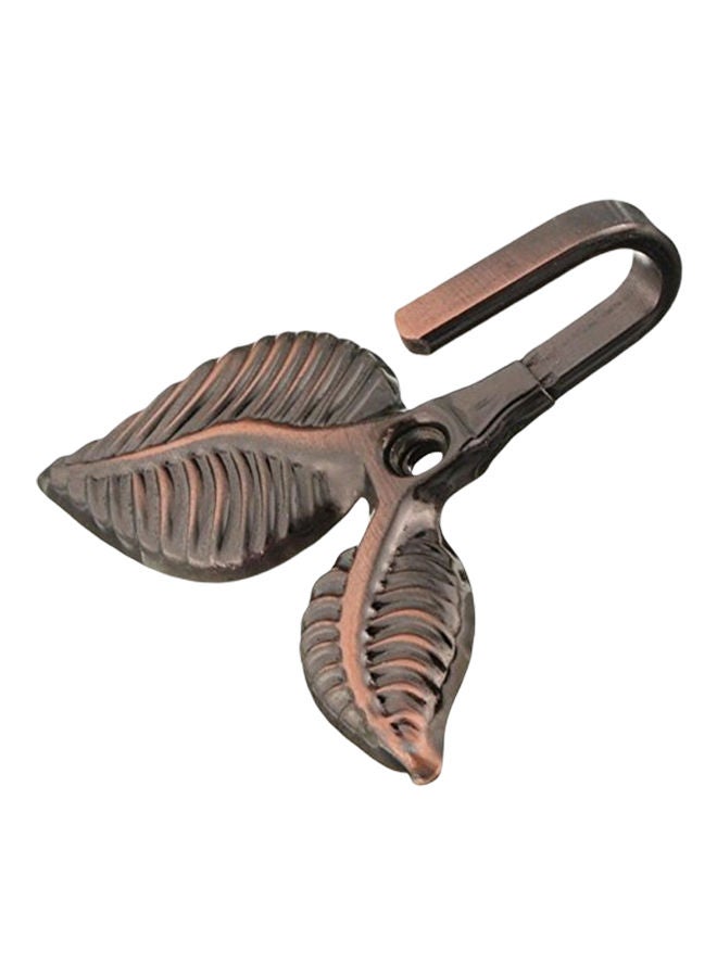 2-Piece Iron Leaf Shaped Curtain Tie Wall Hook Set Bronze 10 x 8 7centimeter