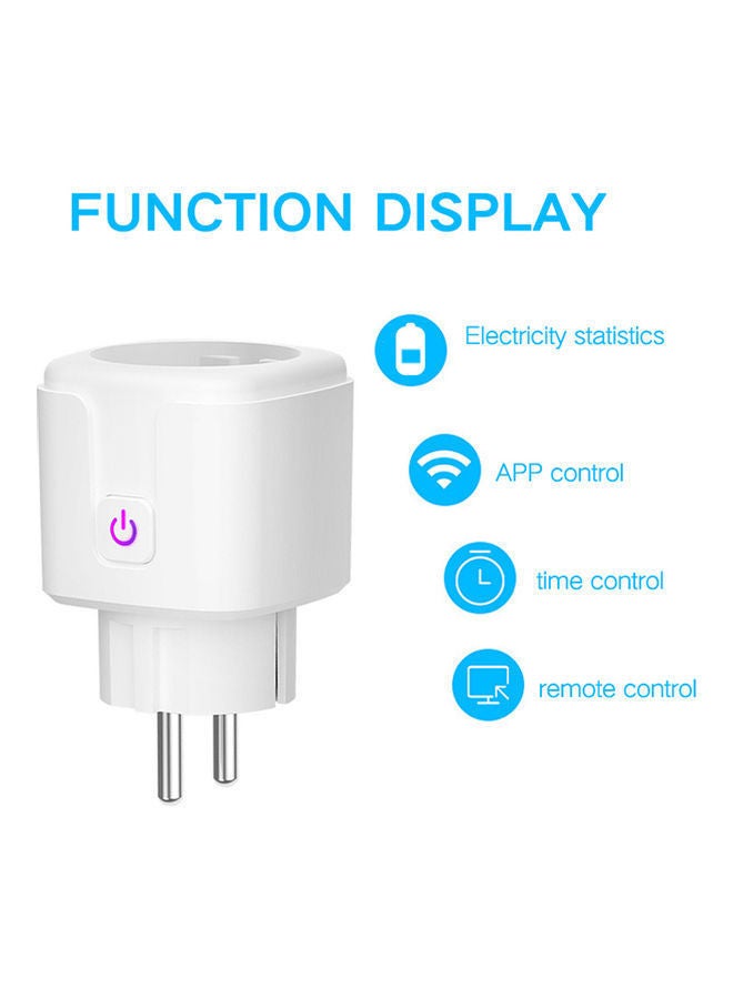 Remote Voice Control Tuya Wifi Intelligent Socket Plug White