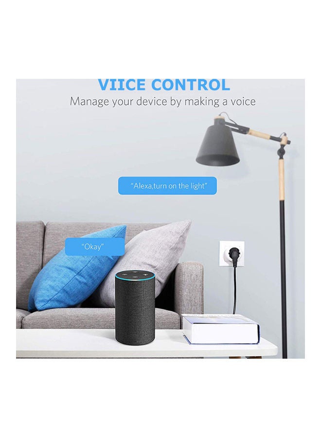 Remote Voice Control Tuya Wifi Intelligent Socket Plug White
