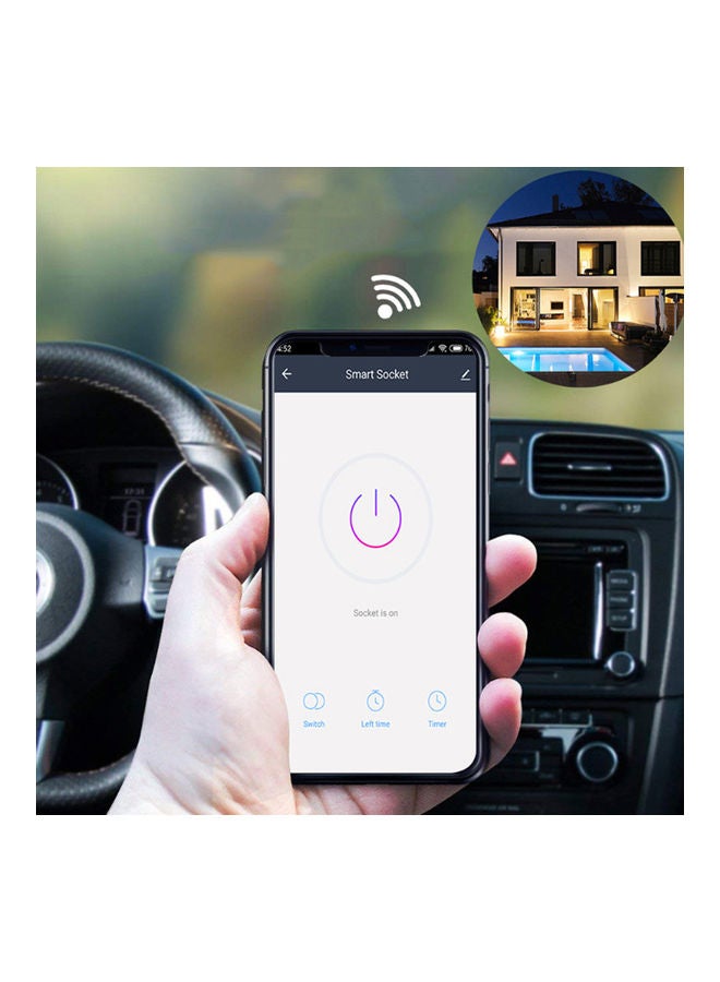 Remote Voice Control Tuya Wifi Intelligent Socket Plug White