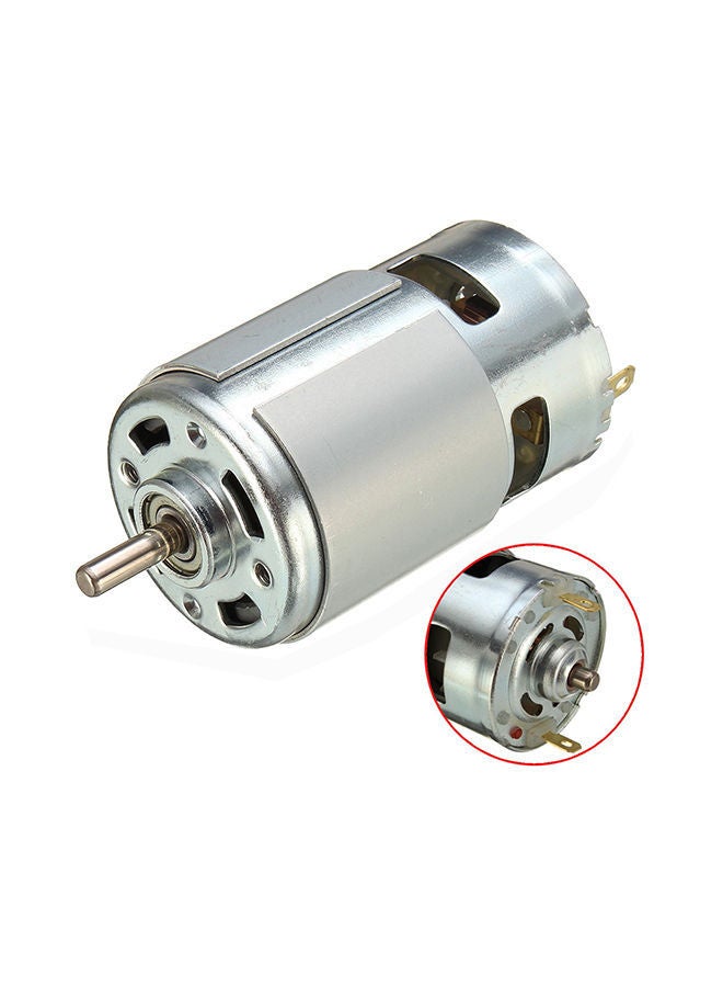 DC 12V-36V Ball Bearing Large Torque Low Noise Motor Silver 10x5x5centimeter