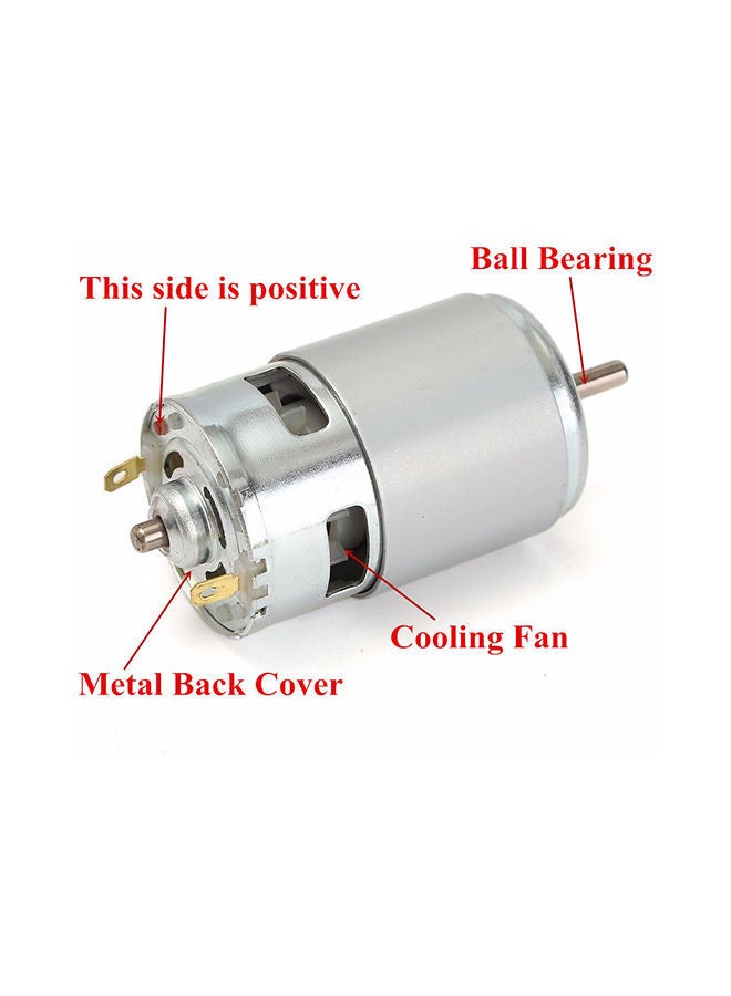 DC 12V-36V Ball Bearing Large Torque Low Noise Motor Silver 10x5x5centimeter