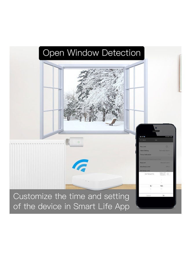 Intelligent Programmable Voice Control Thermostatic Radiator White