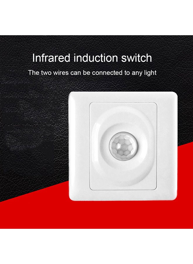 Automatic Infrared PIR Body Motion Sensor Switch Wall-Mounted LED Light White 0.08kg