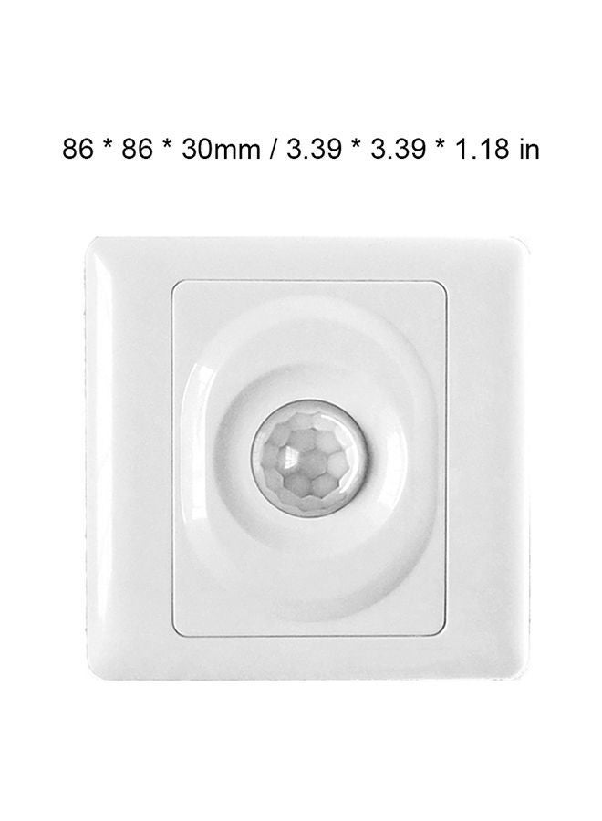 Automatic Infrared PIR Body Motion Sensor Switch Wall-Mounted LED Light White 0.08kg