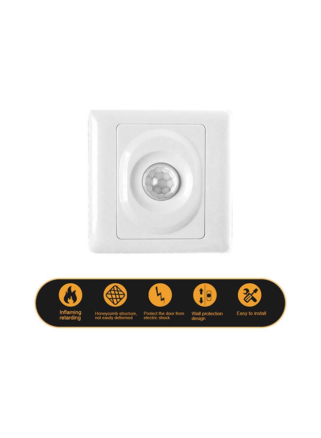 Automatic Infrared PIR Body Motion Sensor Switch Wall-Mounted LED Light White 0.08kg