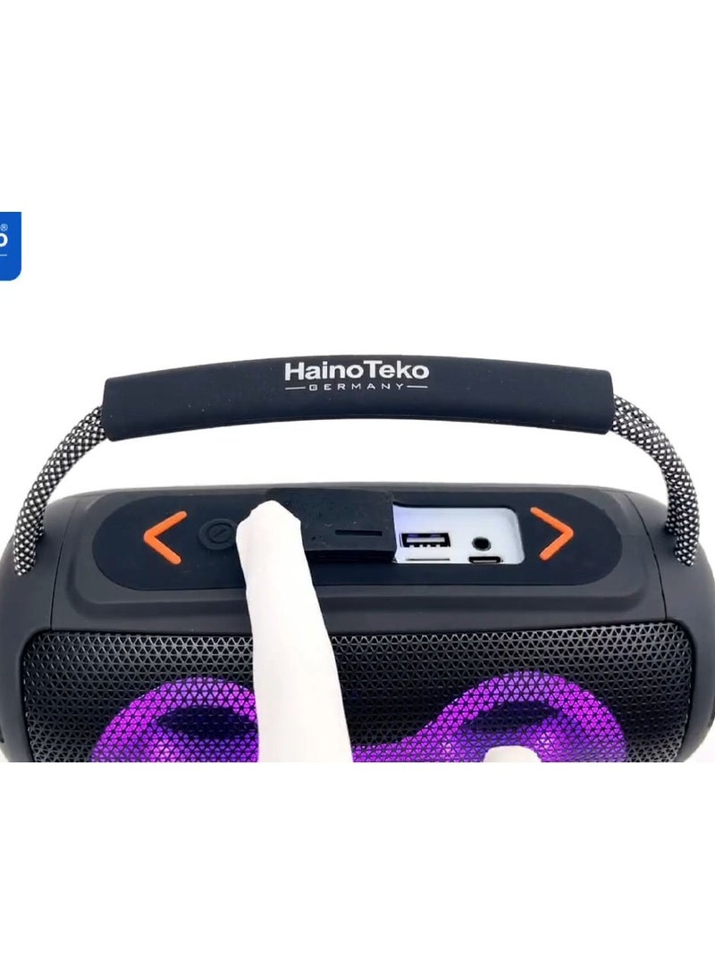 Haino Teko S37 Portable Wireless Speaker With RGB Light Display For Indoor and Outdoor Red