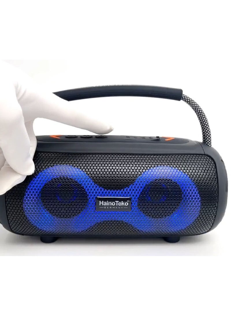Haino Teko S37 Portable Wireless Speaker With RGB Light Display For Indoor and Outdoor Blue
