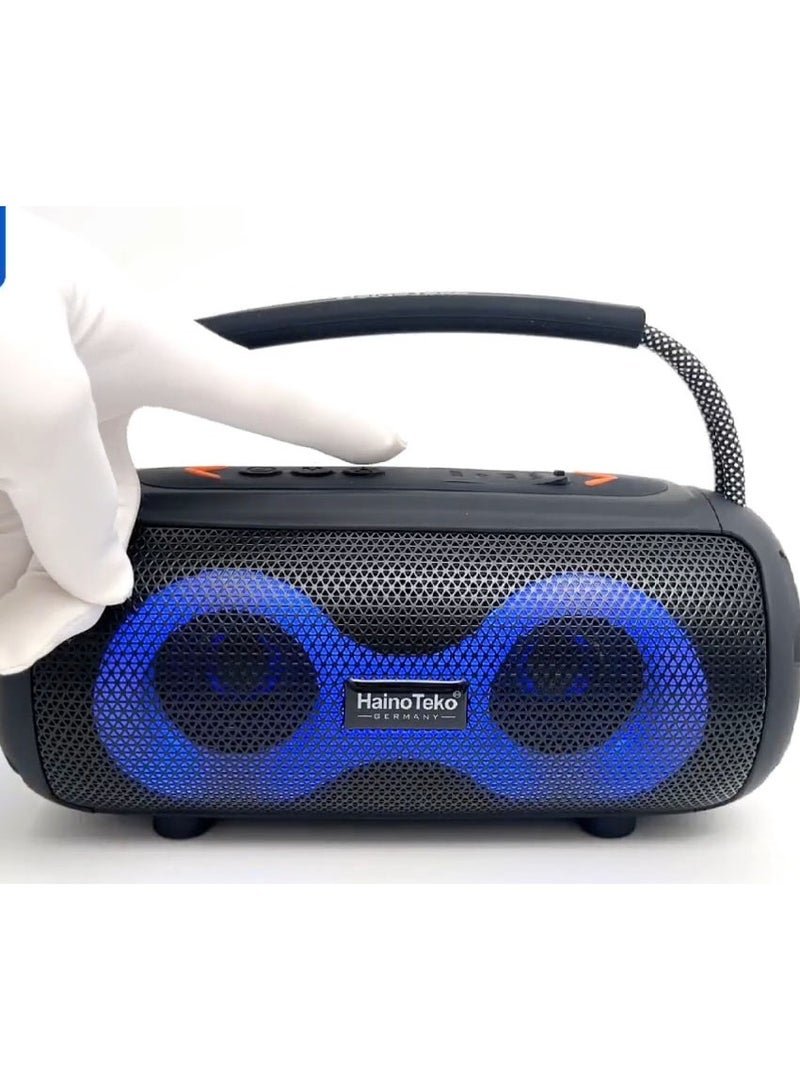 Haino Teko S37 Portable Wireless Speaker With RGB Light Display For Indoor and Outdoor Black