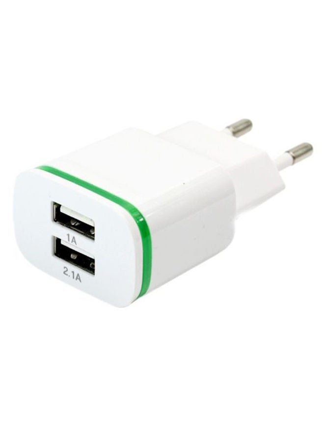 Universal EU Plug Charger Adapter 7.5centimeter White