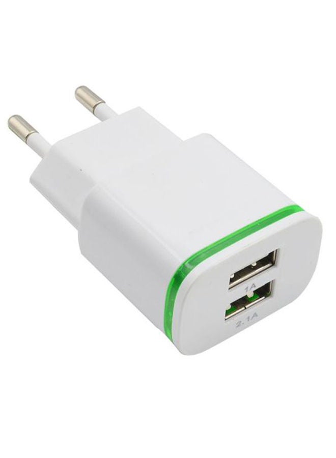 Universal EU Plug Charger Adapter 7.5centimeter White