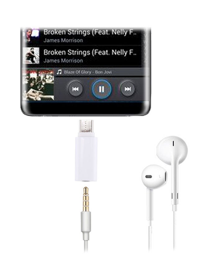 3.5mm Female Audio To Type-C Male Adapter White