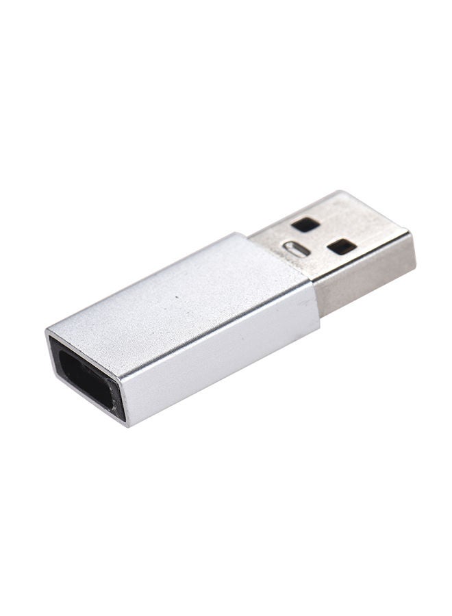 2-In-1 Data Converter Charging Adapter Silver