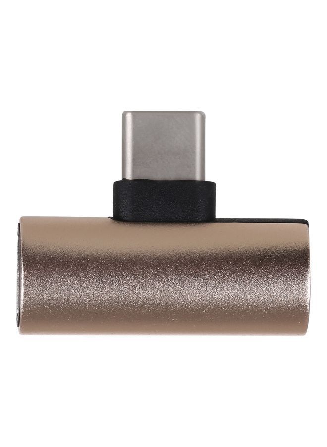 2-In-1 Type-C Adapter Gold