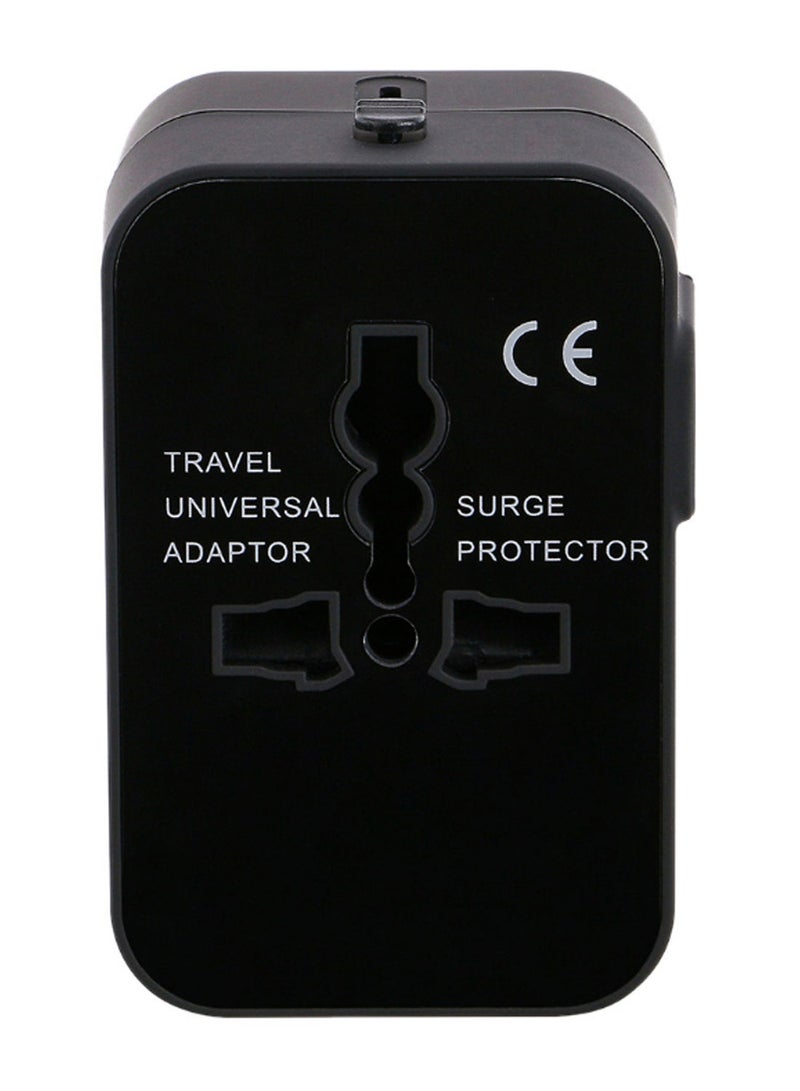 Dual USB Power Plug Adapter Black