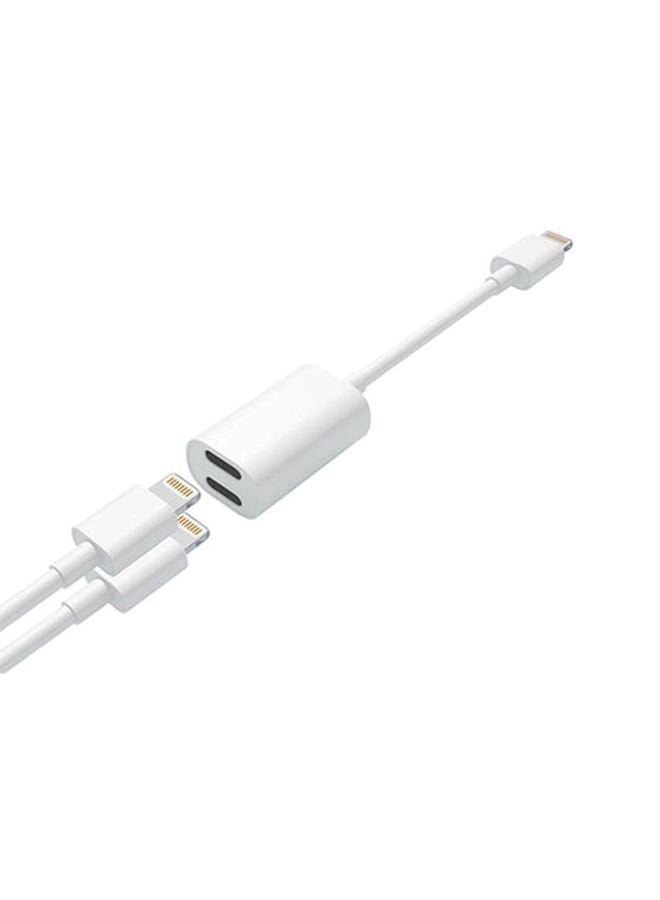 2-In-1 Lightning Adapter And Charger White